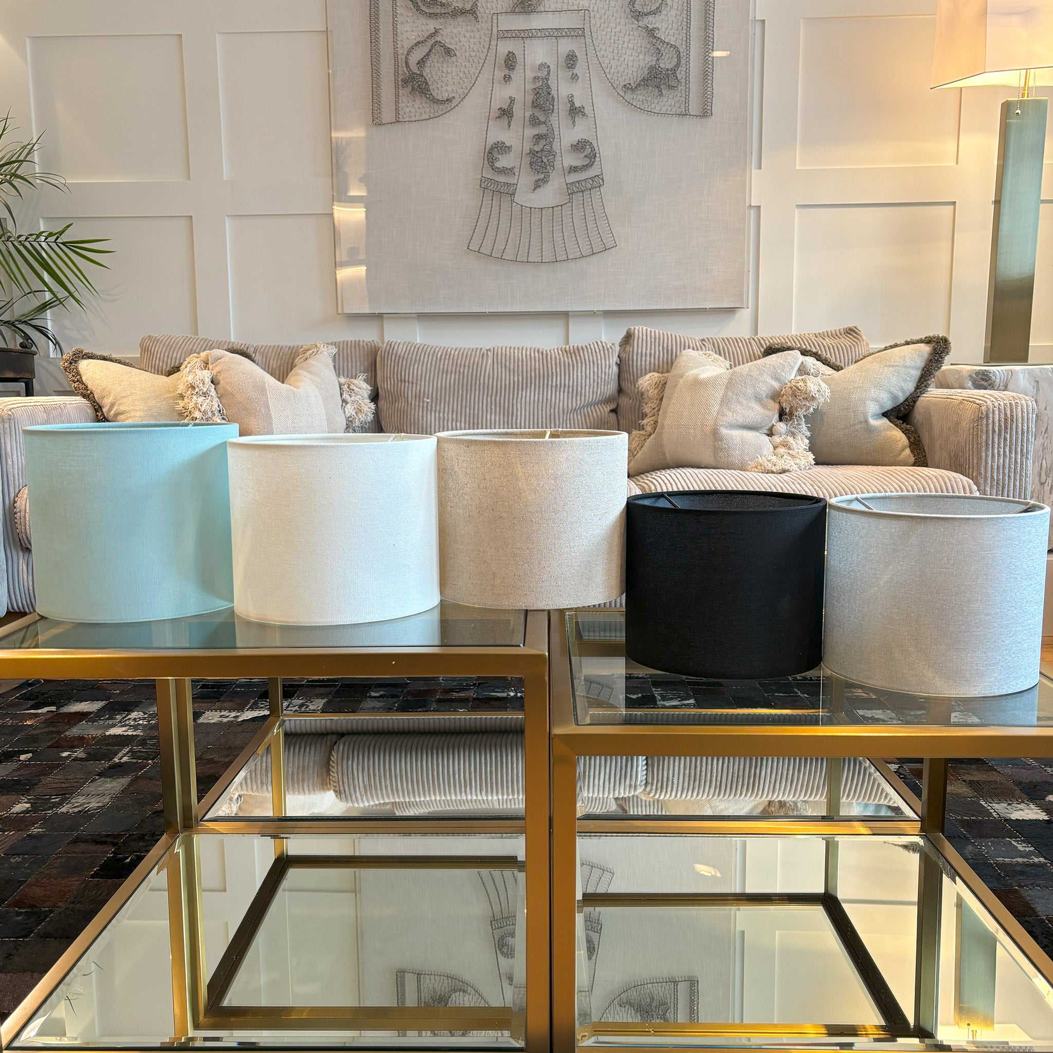 Square Frame Table Lamp in Matt Bronze